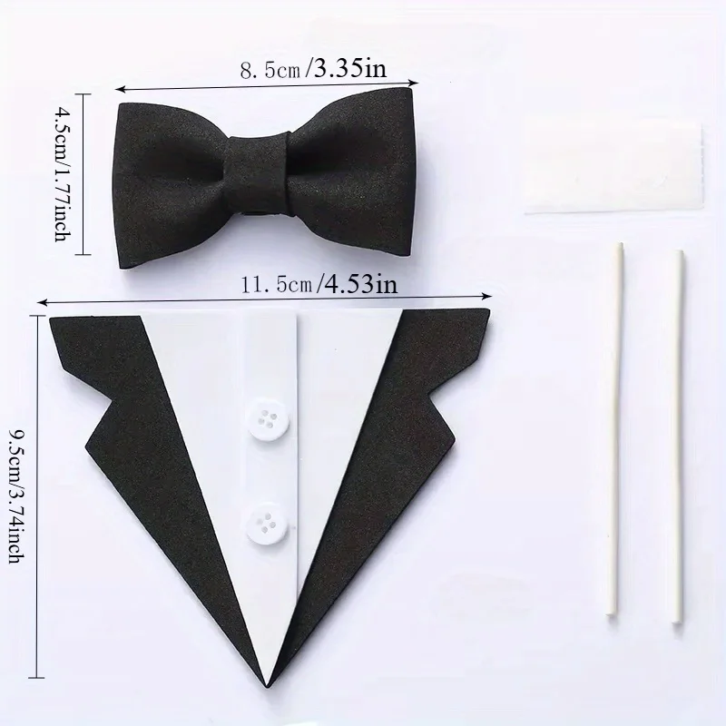 Eva Suit Bow Tie Happy Fathers Day Cake Topper Father Birthday Dad Decoration Baking Decorating Tools Party Favors