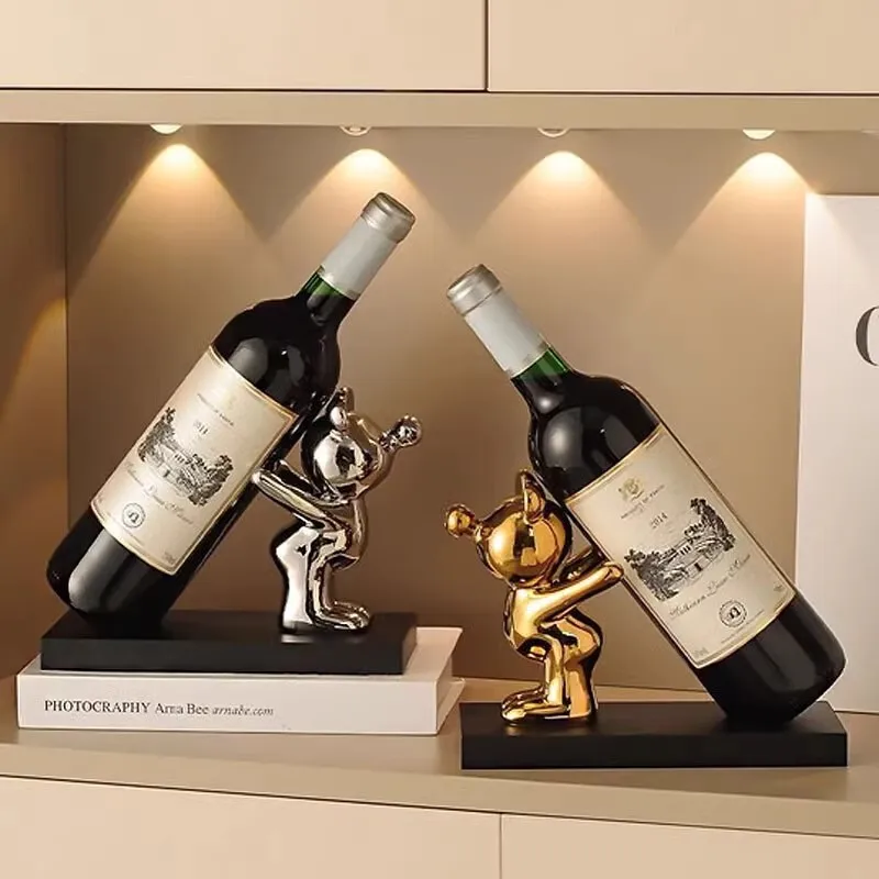 

1/2PCS Creative Wine Rack Ceramic Cartoon Decoration Living Room Home Decoration Cute Storage Rack Home Kitchen Bar Decoration