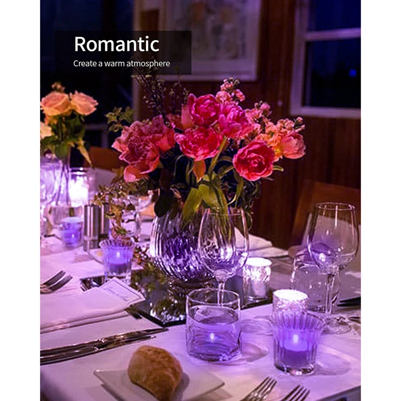Promotion! 12Pcs Submersible LED Light,Purple Waterproof Flameless Candle Tea Lights,Underwater Battery Operated Seasonal Festiv