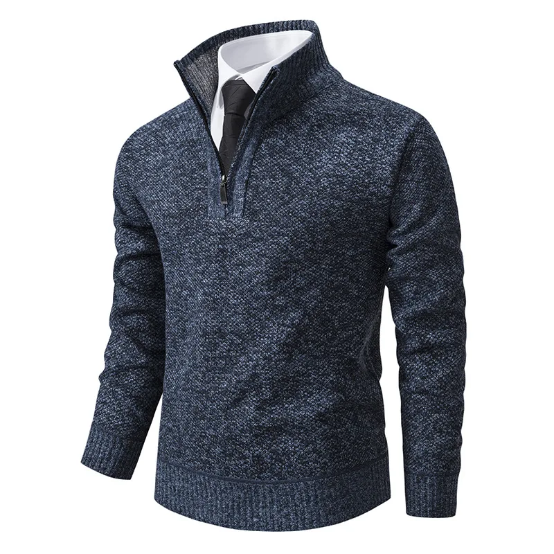 Men's Pullover Autumn And Winter Sweater Men Solid Color Knitwear Thicken Warm Casual Sweater