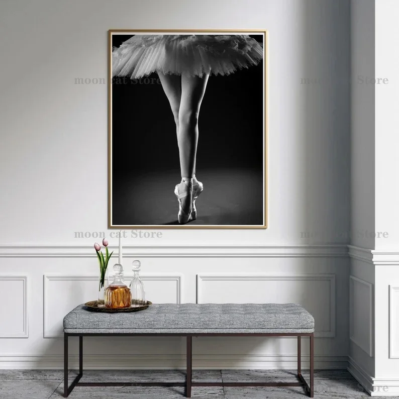 Black and White Ballet Girl Ballerina Posters And Prints Dancer Canvas Painting Wall Art Picture Home Decor For living Room