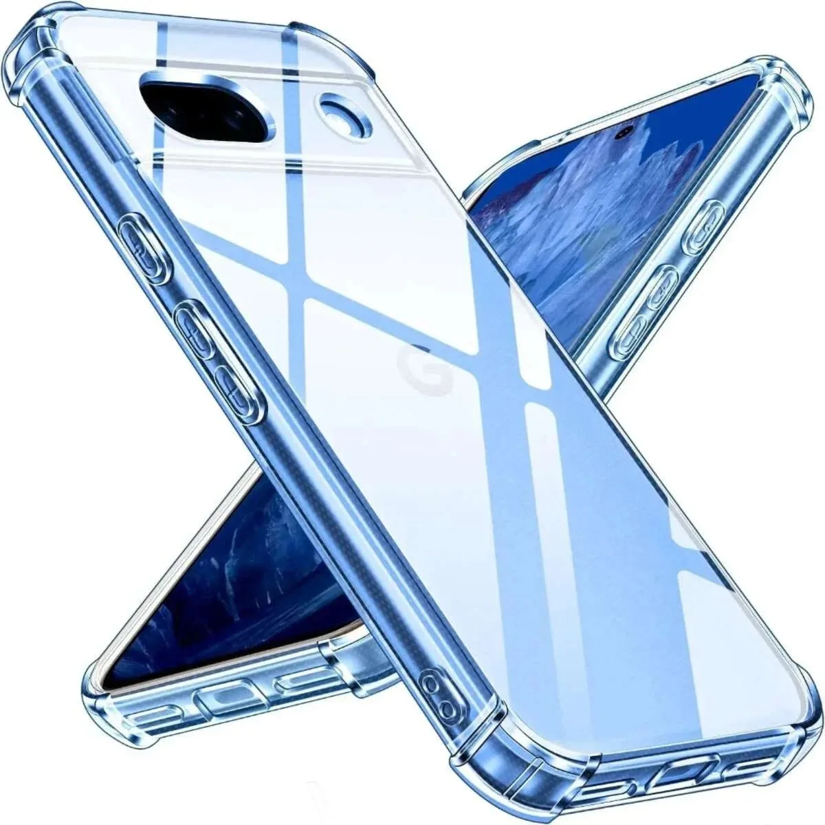Klare, schlanke Silikon-TPU-Schutzhülle für Google Pixel 10A 10 9 Pro XL 9A 9 8A 8 7A 7 6 6A mit vier Ecken und stoßdämpfendem Airbag-Rückdeckel