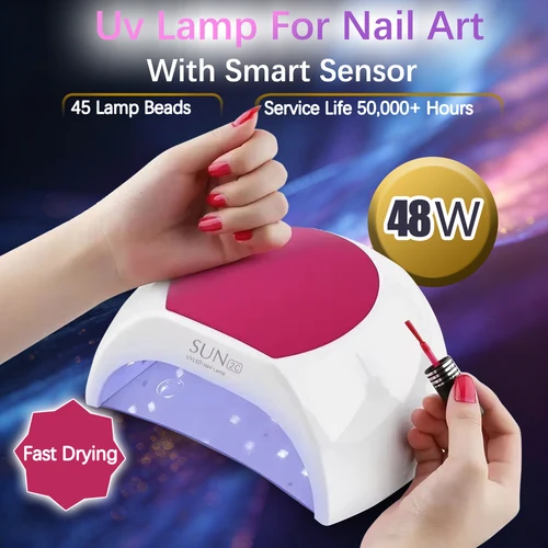 Imagen 1 del producto Lámpara UV para uñas Sun2C, secador de esmalte de Gel de 48W, luz para pedicura, lámpara para manicura, máquina secadora de Gel para decoración de uñas, lámpara LED para uñas, no mano negra