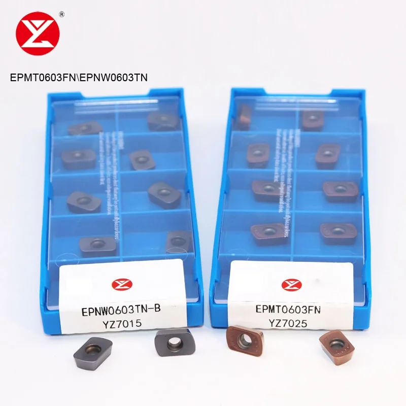 YUZETOOLS-cortador de fresado EPNW0603 EPMT0603 de acero inoxidable, insertos de alimentación rápida, cabezal de corte de rosca CNC ASR06