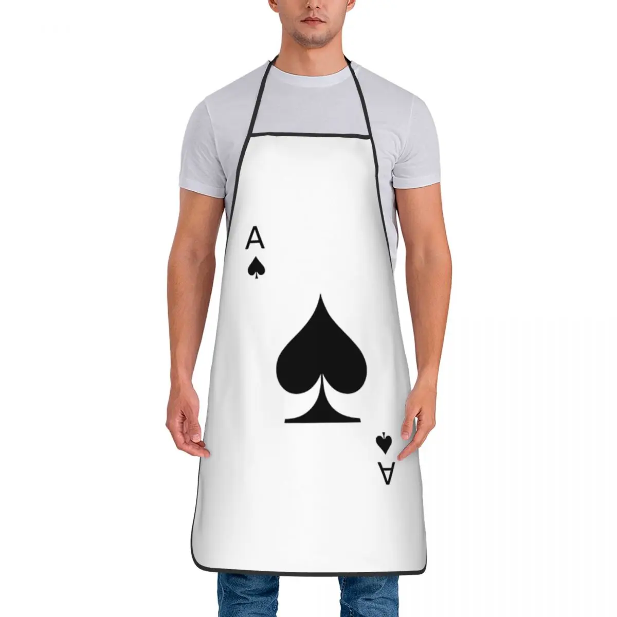 Custom Bib Aces Of Spades Apron for Men Women Adult Chef Cooking Kitchen Card Class Tablier Cuisine Painting