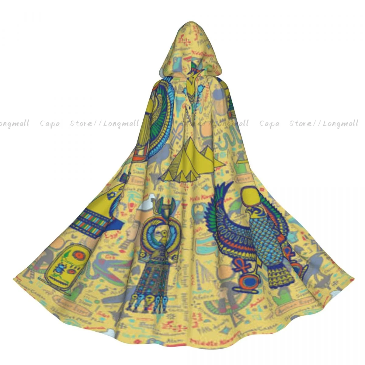 

Egyptian Objects Set Cloak Hooded Cosplay Costume Halloween Adult Long Party Cape