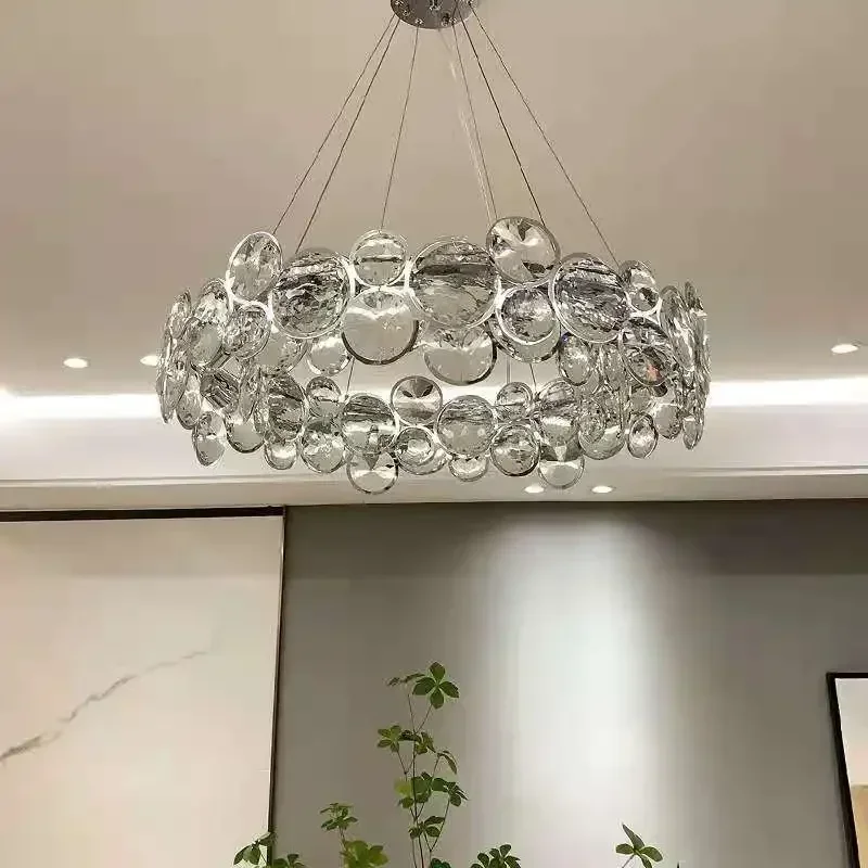 

Modern LED High-end Round Crystal Ceiling Chandeliers Bubble Pendant Lamp Living Dining Room Bedroom Hanging Light Lustre Decor