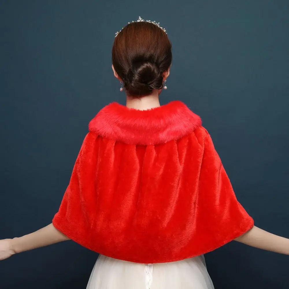 

Имитация меха: белая свадебная накидка, мягкая элегантная шаль для невесты, зимняя накидка-шаль из искусственного меха