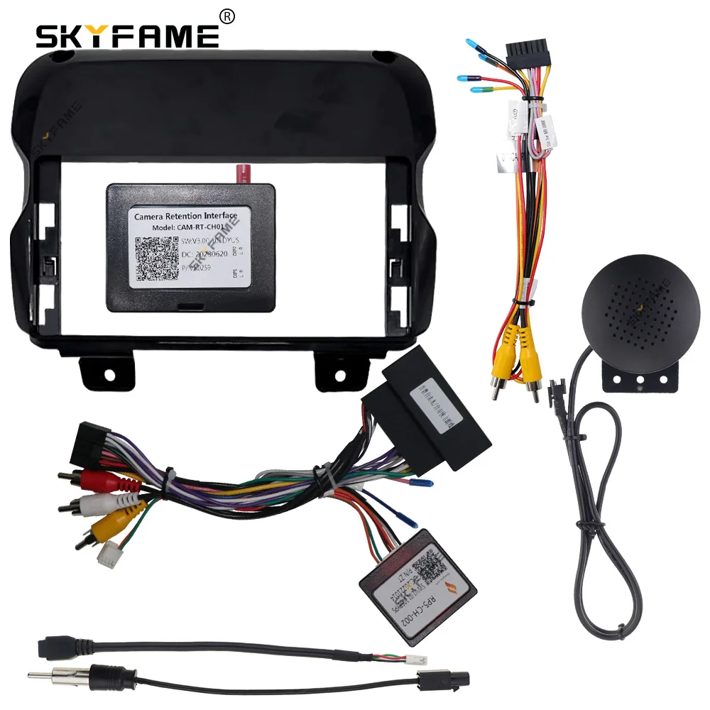 SKYFAME 12.3 Inch Car Frame Fascia Adapter Canbus Box Decoder Android Radio Dash Fitting Panel Kit For Jeep Wrangler