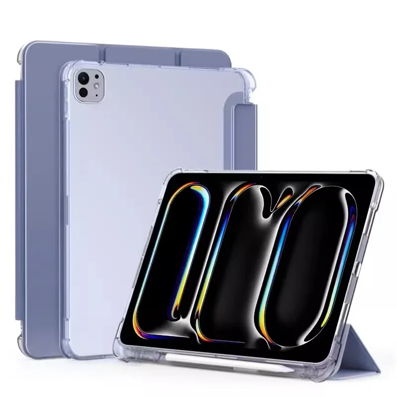 For iPad Pro 11 2024 Case A2836 A2837 A2832 With Pencil Holder Smart Cover Funda For ipad pro 11 m4 case 11 inch Tablet cases