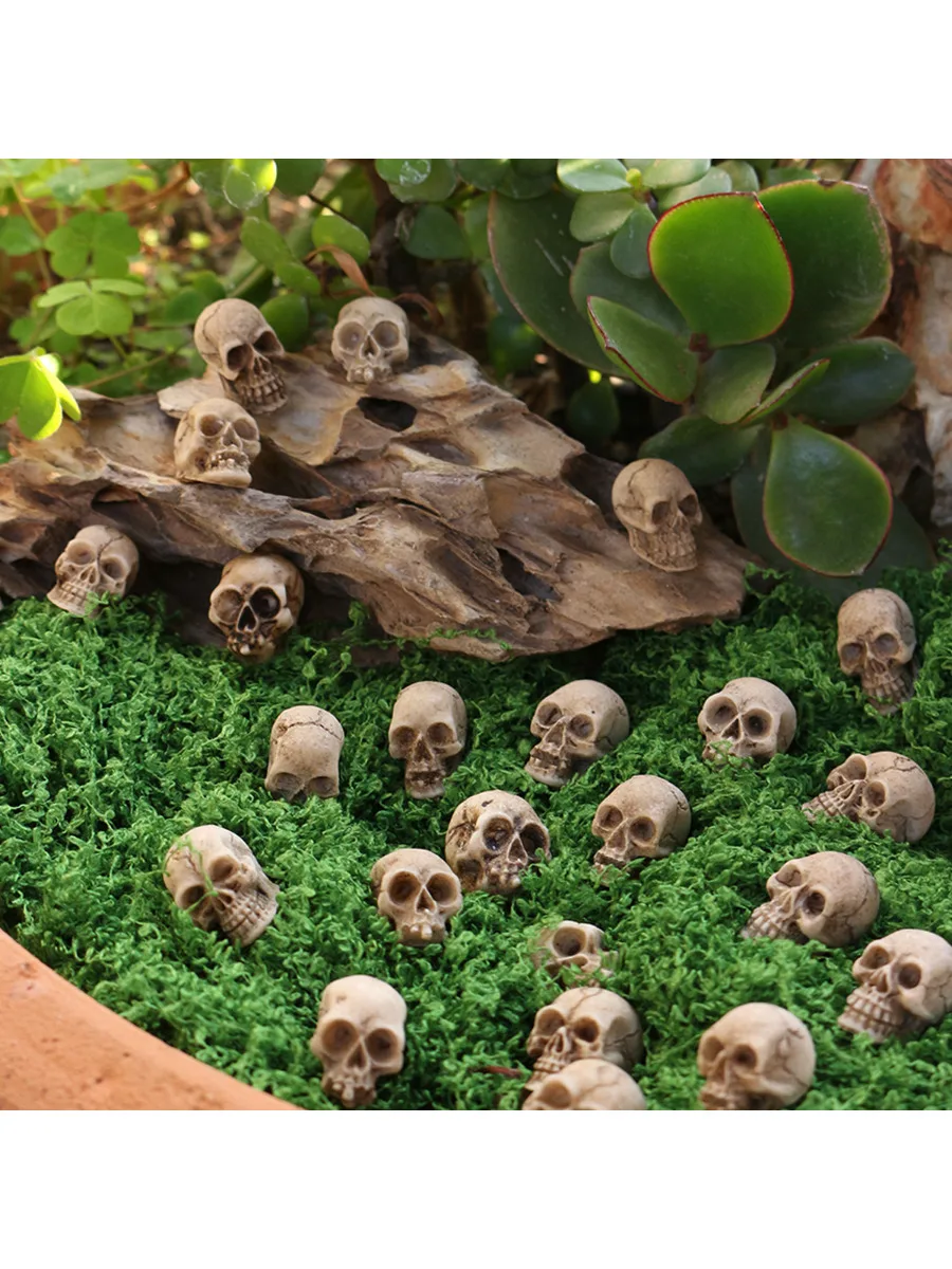 10/20 pièces crâne gothique Halloween décor Mini crânes créatif pot de fleurs décoration réaliste Miniature squelette crânes artisanat décor