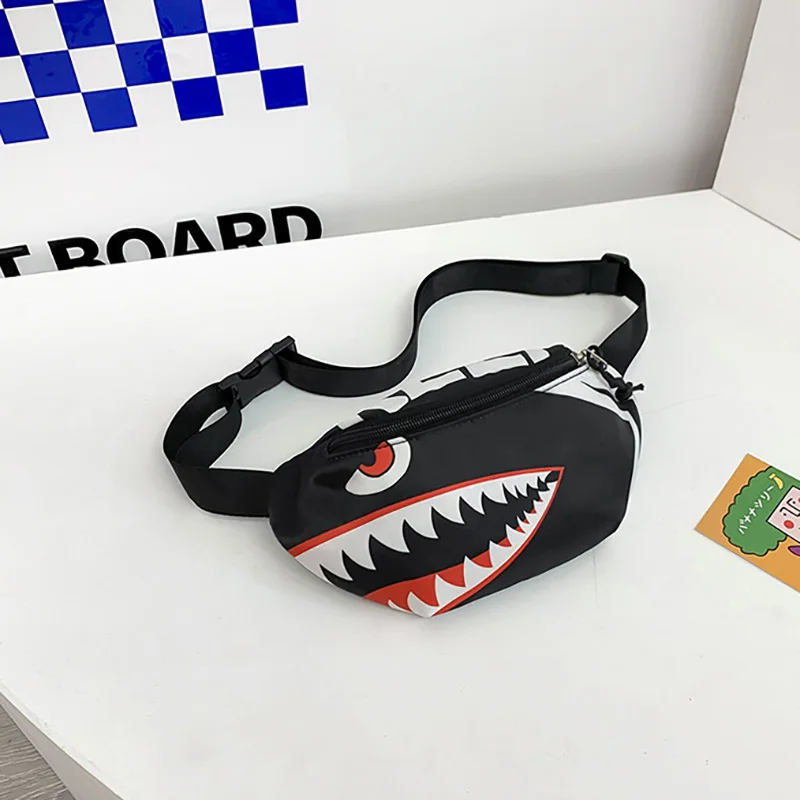 Shark Crossbody Bag Waistbag for Boy Children Casual Catoon Cute Bag for Girls Small Adjustable Belt Kids Animal Shoulder Bags