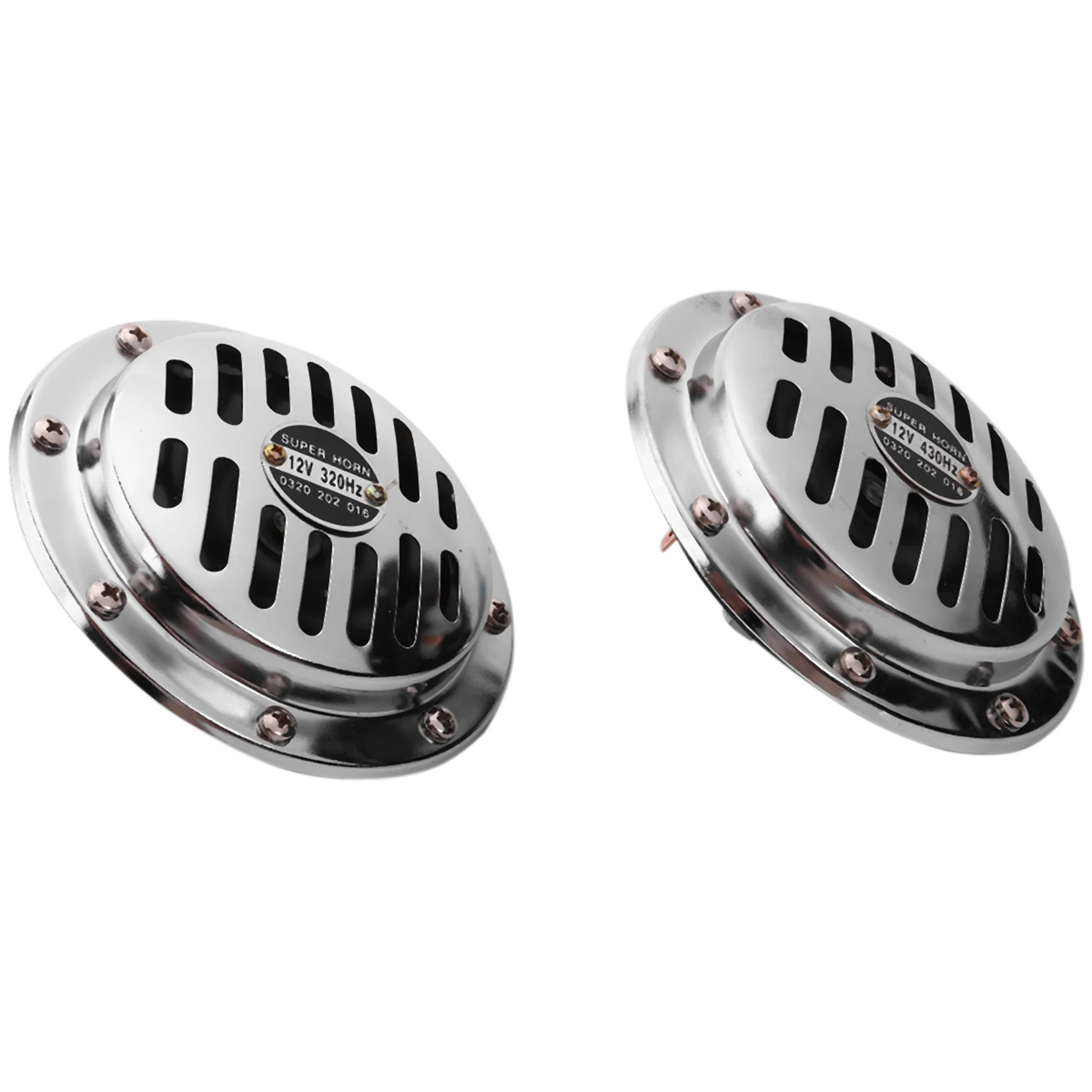 

12V 115DB Universal Chrome-Plated Car Horn Compact Super-Sound Car Truck Motorcycle Waterproof Grille Horn