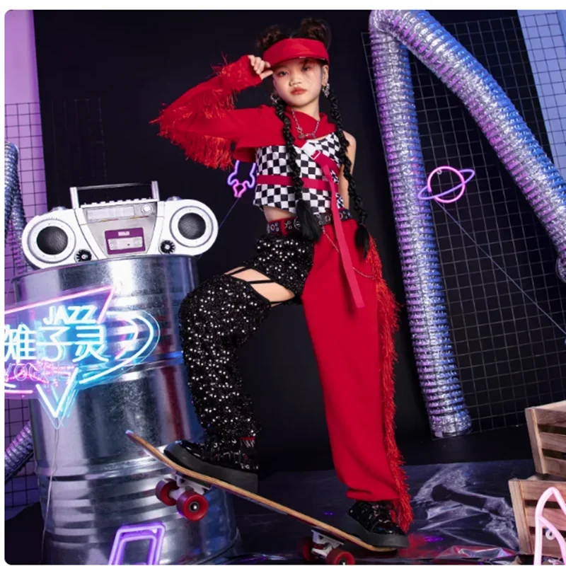 

clothes Girls' hiphop children's hiphop costume winter K-PoP Clothes Children's cool hiphop dance outfit Girls' hip jazz dance