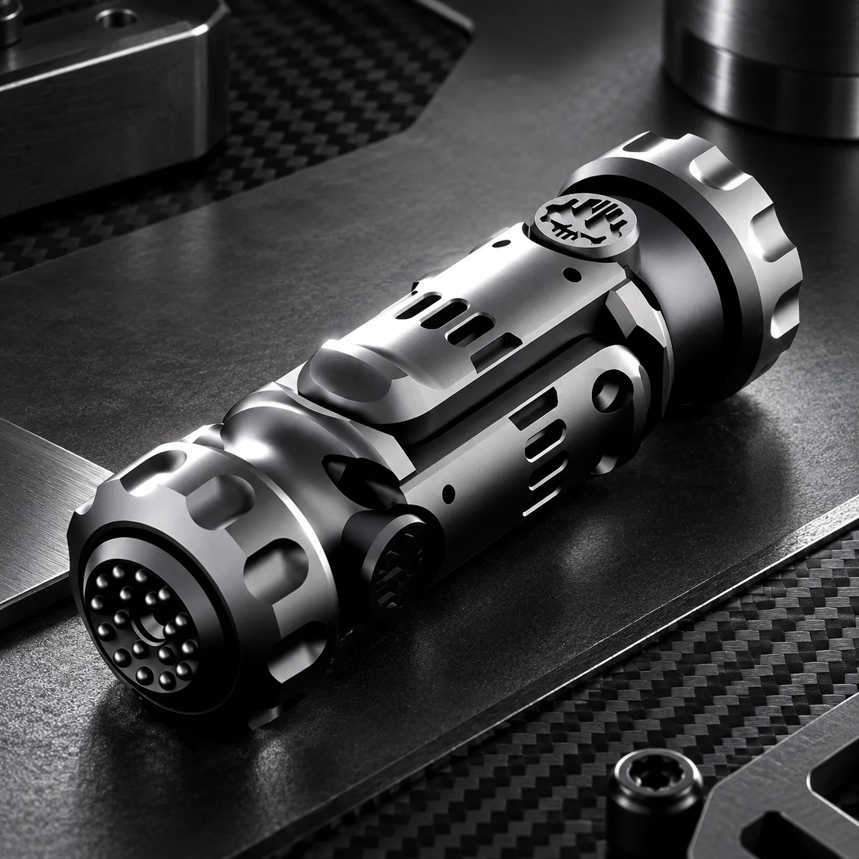 Mini Stun Grenade Fidget Spinner with Ejectable Shells, Alloy Pistol Style Stress Relief Finger Toy for Adults Teens Gift