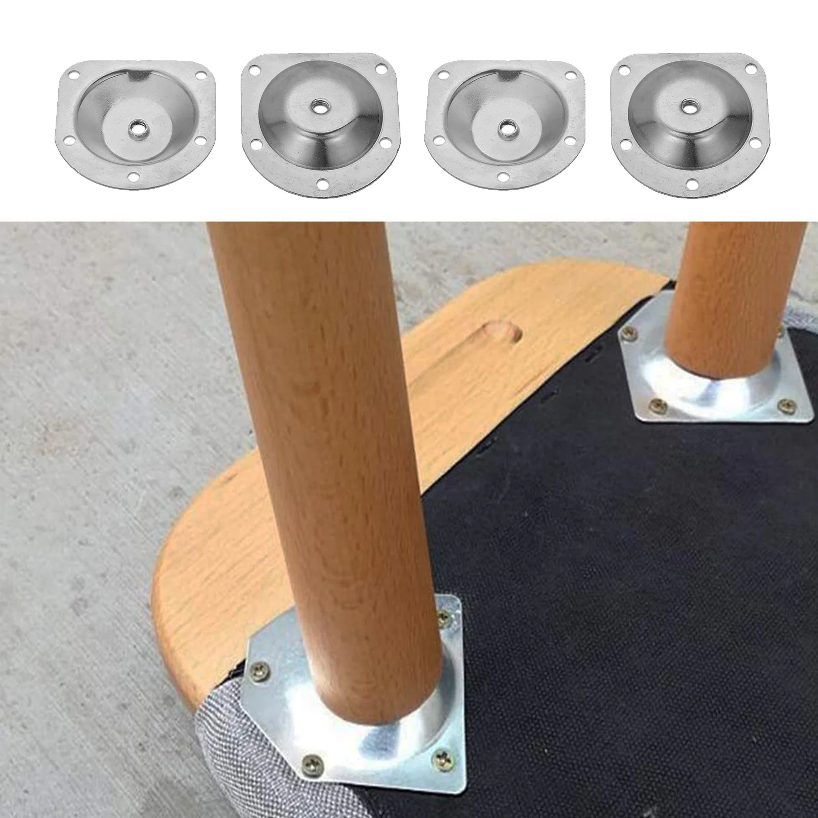 4 juegos de muebles de gabinete negro/plateado, soporte de montaje, patas de mesa, patas en ángulo para sofá, placa de fijación con tornillos para sofás y sillas