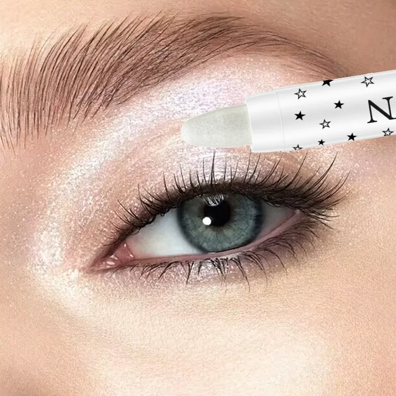 1PC Long-Lasting Brightening Eye Highlighter - Pearl White Glitter Shimmering Eye Cosmetics for Sparkling Eyes