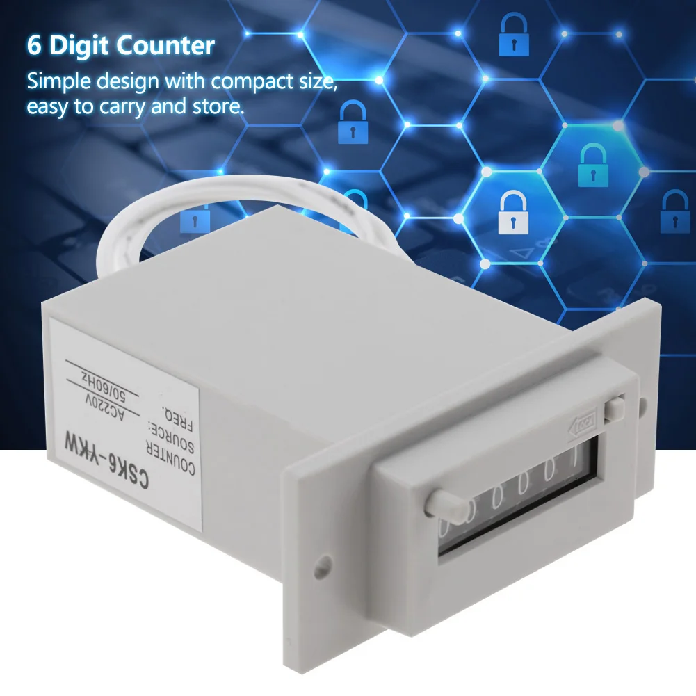 

CSK6-YKW 6-значный счетчик электромагнитных импульсов AC110V / AC220V / DC24V ( # 03)