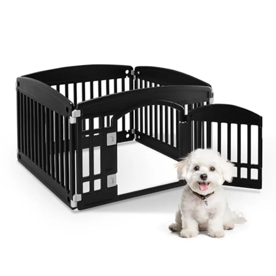 

4 Panel 24" Dog Playpen, Foldg and Portable Pet Playpen for door and Outdoor Use, Safe and Secure Fence, Ideal for Small to Med