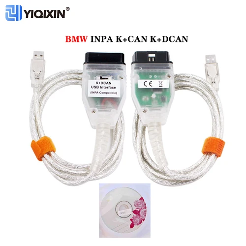 최신 자동차 진단 인터페이스 케이블, BMW 시리즈 INPA K + CAN INPA K DCAN OBD2 스캐너 연결, USB FT232RL 풀 칩 소프트웨어 