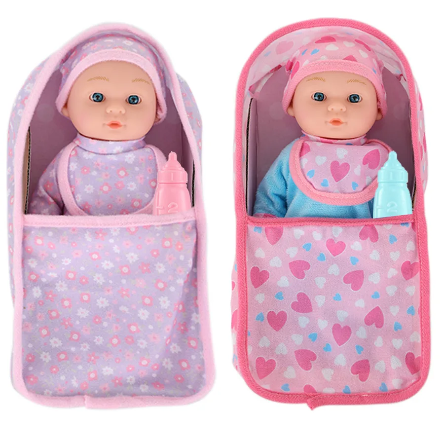 24cm Reborn Doll With Carry Bag Handmade Vinyl Lifelike Girls Doll Case Newborn Baby Play House Toys Kids Early Education Gift