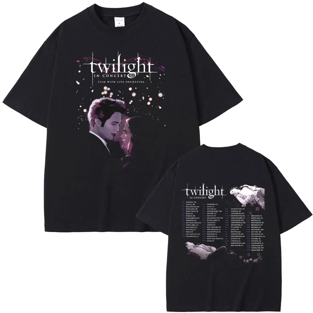 

Twilight in Concert T Shirts Robert Pattinson Bella and Edward Cullen Graphic T-shirt Men Women Casual Cotton Vintage T-shirts