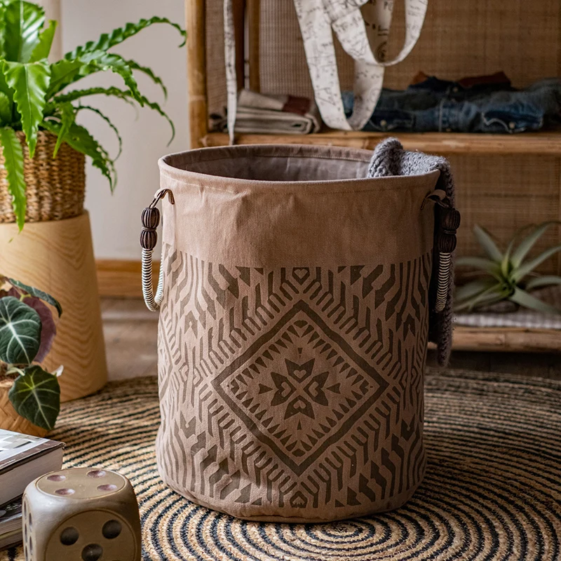 

Fabric Storage Bin with Handles Multipurpose Organizer for Toys Laundry Basket Decorative Flower Pot Cover Woven Container