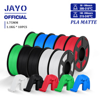 JAYO PLA Matte Filament 10 Rolls PLA 3D Printer Filament 1.75mm 1.1KG Neatly Wound Smooth Matte Finish Materials For FDM 3D