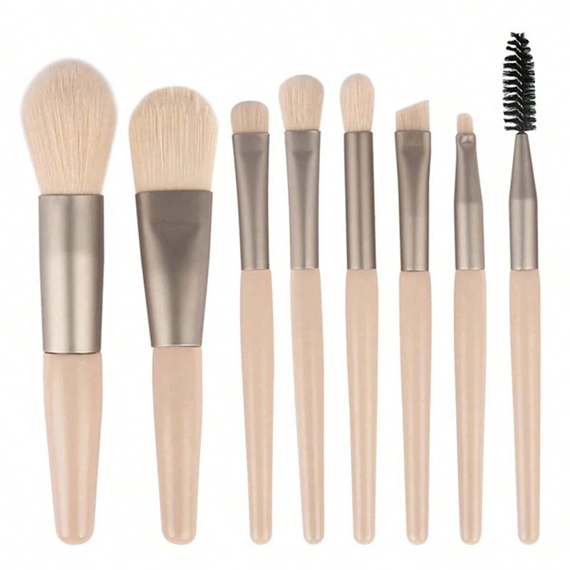 Conjunto de pincéis de maquiagem, 8 peças, corretivo, blush, pó solto, sombra, iluminador, base, ferramentas de beleza