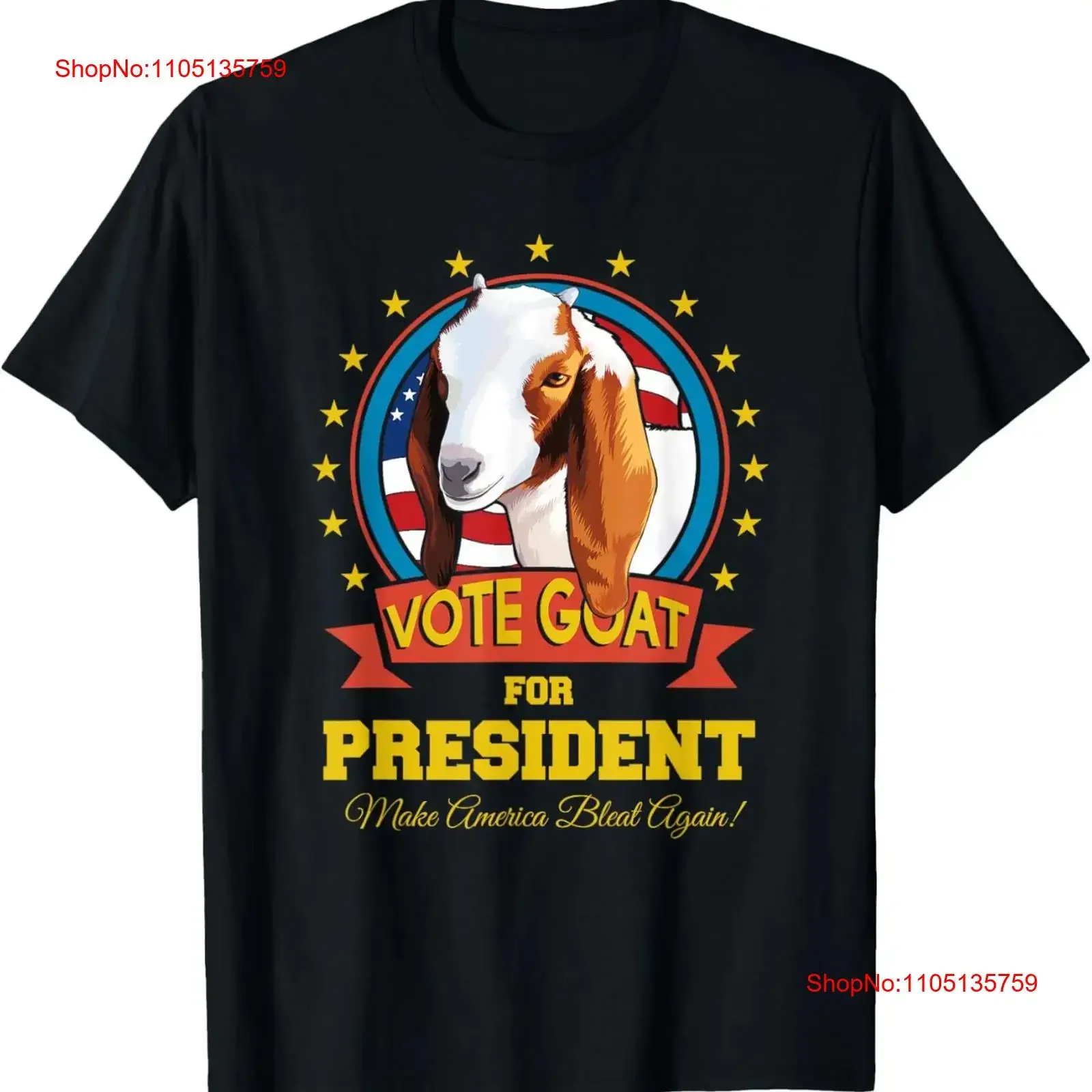 

Vote Goat Make America Bleat Again Funny Farm Animal T Shirt vintage Washed Soft Stretched Casual Stylish homme Comfortable