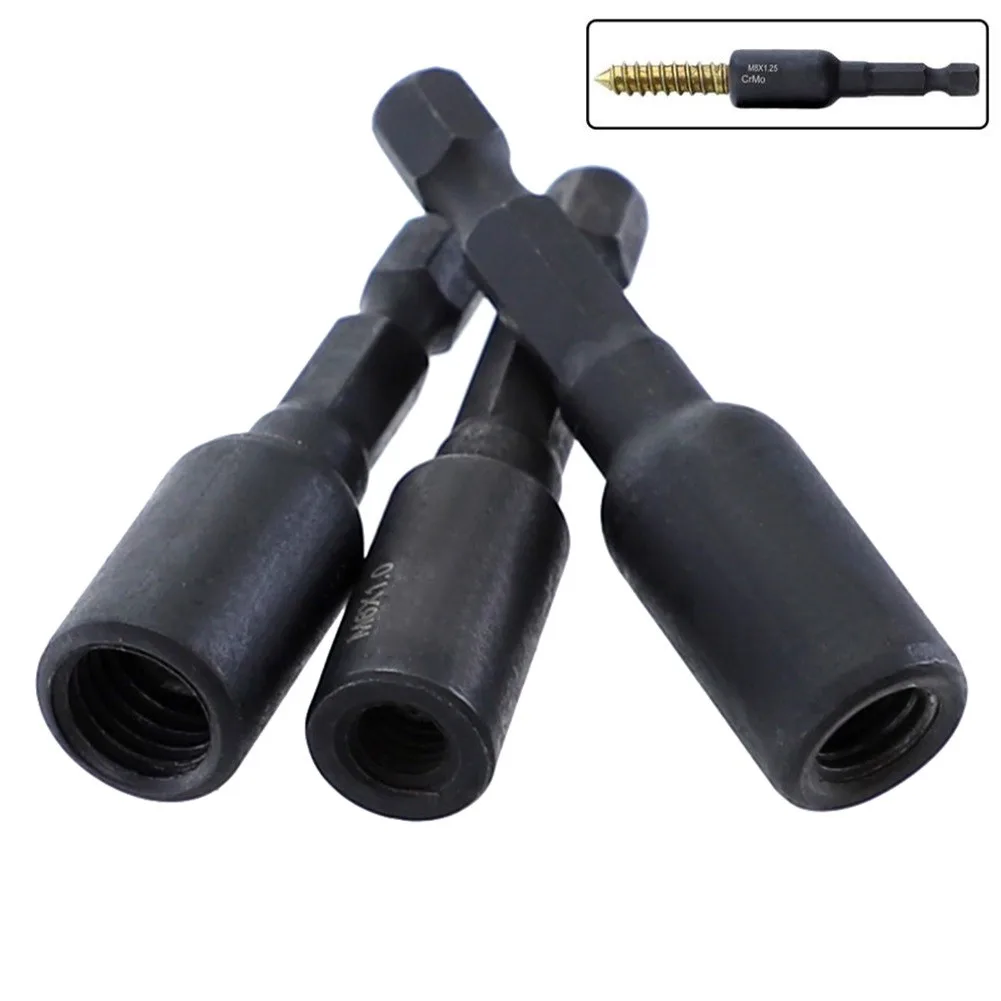 Efficient and Reliable 6Pcs CrMo SelfTapping Socket Adapter Set Compatible with For 6810 Insert Nuts or Hanger Bolt