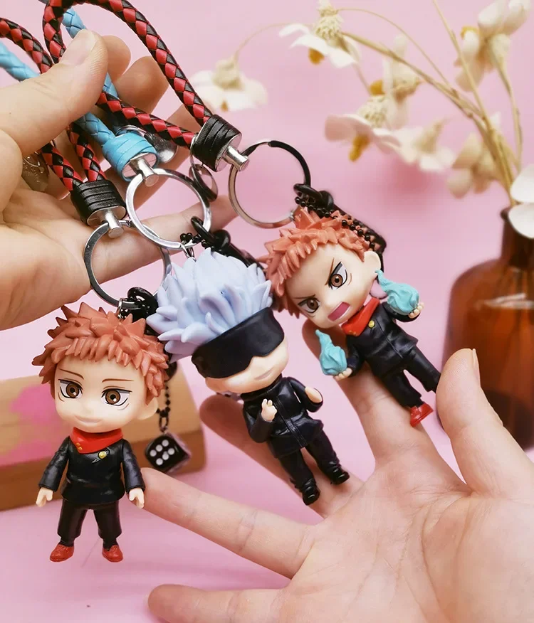 1pcs Random Style Anime Jujutsu Kaisen Cosplay Keychain Itadori Yuji Kawaii Doll Bag Pendant Fans Gift Collection Props Keyring