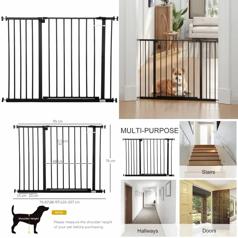 Retractable Metal Baby Safety Gate Durable Stair Fence for Children and Pets Indoor Isolation Barrier Home Security