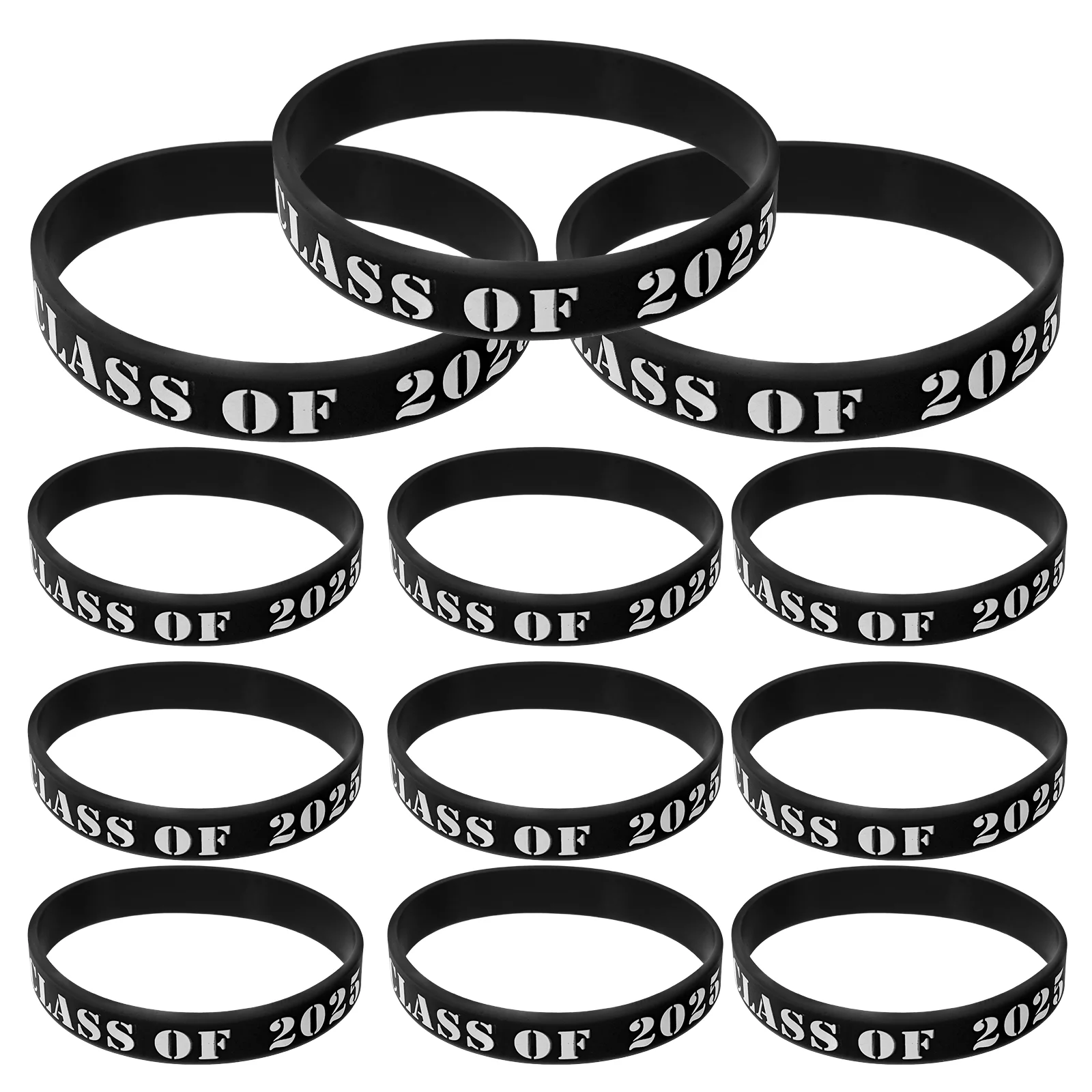 

25 Pcs Wrist Bands Graduation Bracelet Themed Wristbands Silicone Black Bracelets Sillicone Decorative