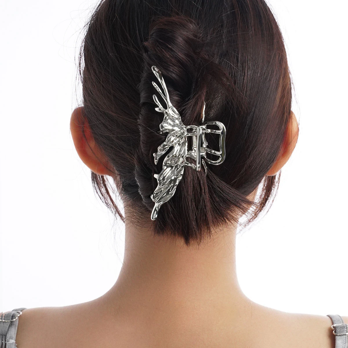 Girls Metal Silver Butterfly Hair Claws Ponytail Clips Crab Fashion Barrettes Women Hair Accessories Hairgrip Headwear