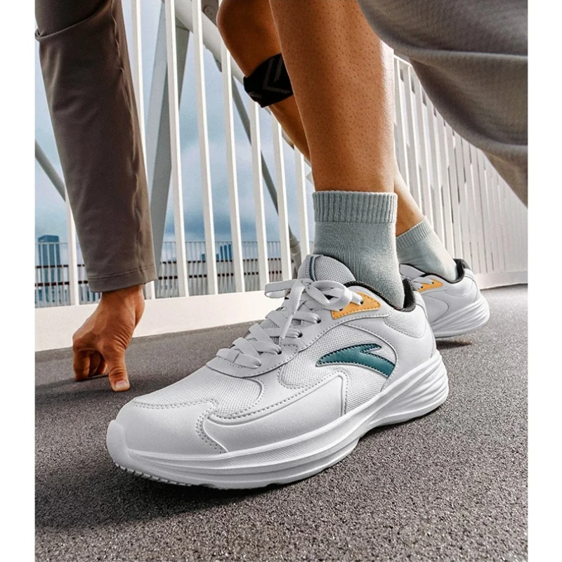 ANTA Nebula 3 Leather Anti Splashing and Shock Absorbent Running Shoes Men's Soft soled Comfortable Commuting Sports Shoes
