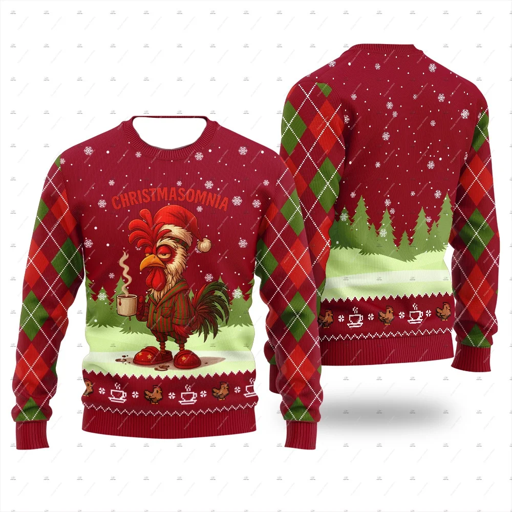 Christmas Cosplay Santa Claus Pet Anime Cartoon Skull Vintage Winter Ugly Sweater 3DPrint Harajuku Pullover Funny Long Sleeves