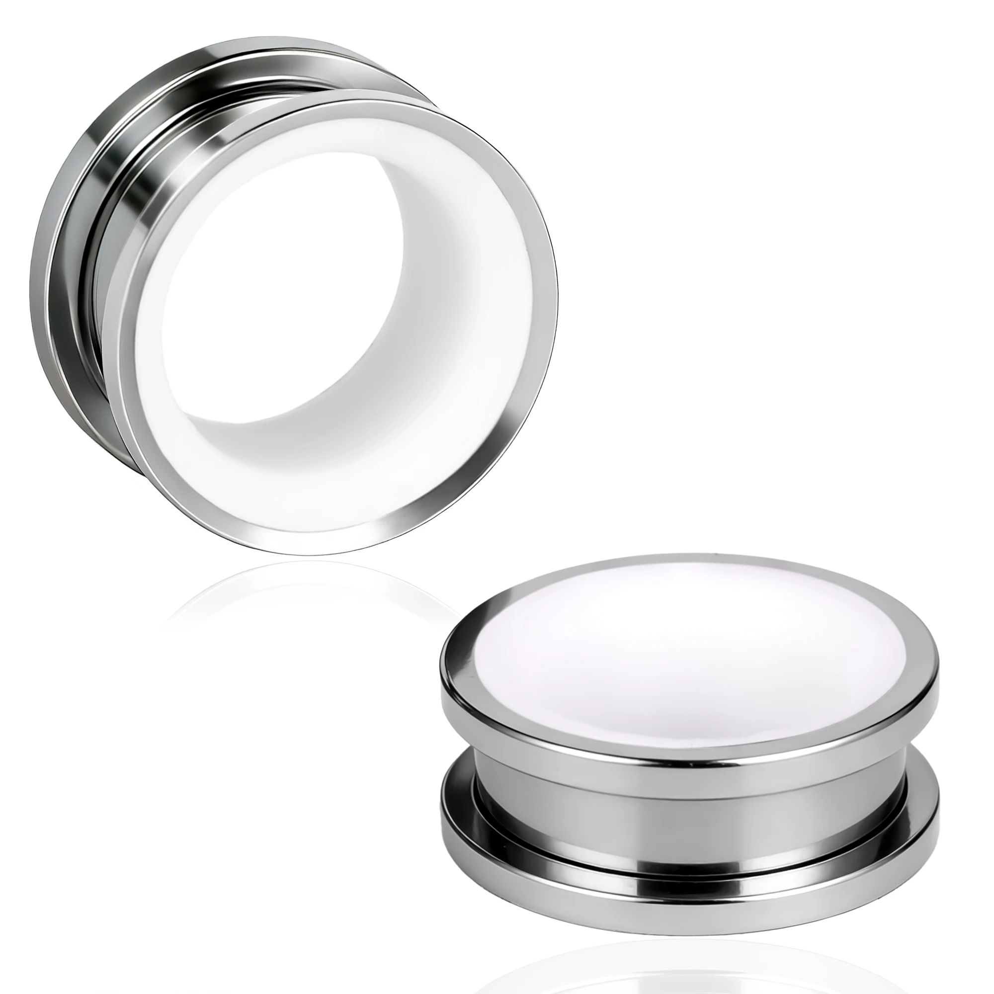 Stainless Steel Ear Tunnels, 2PCS Set