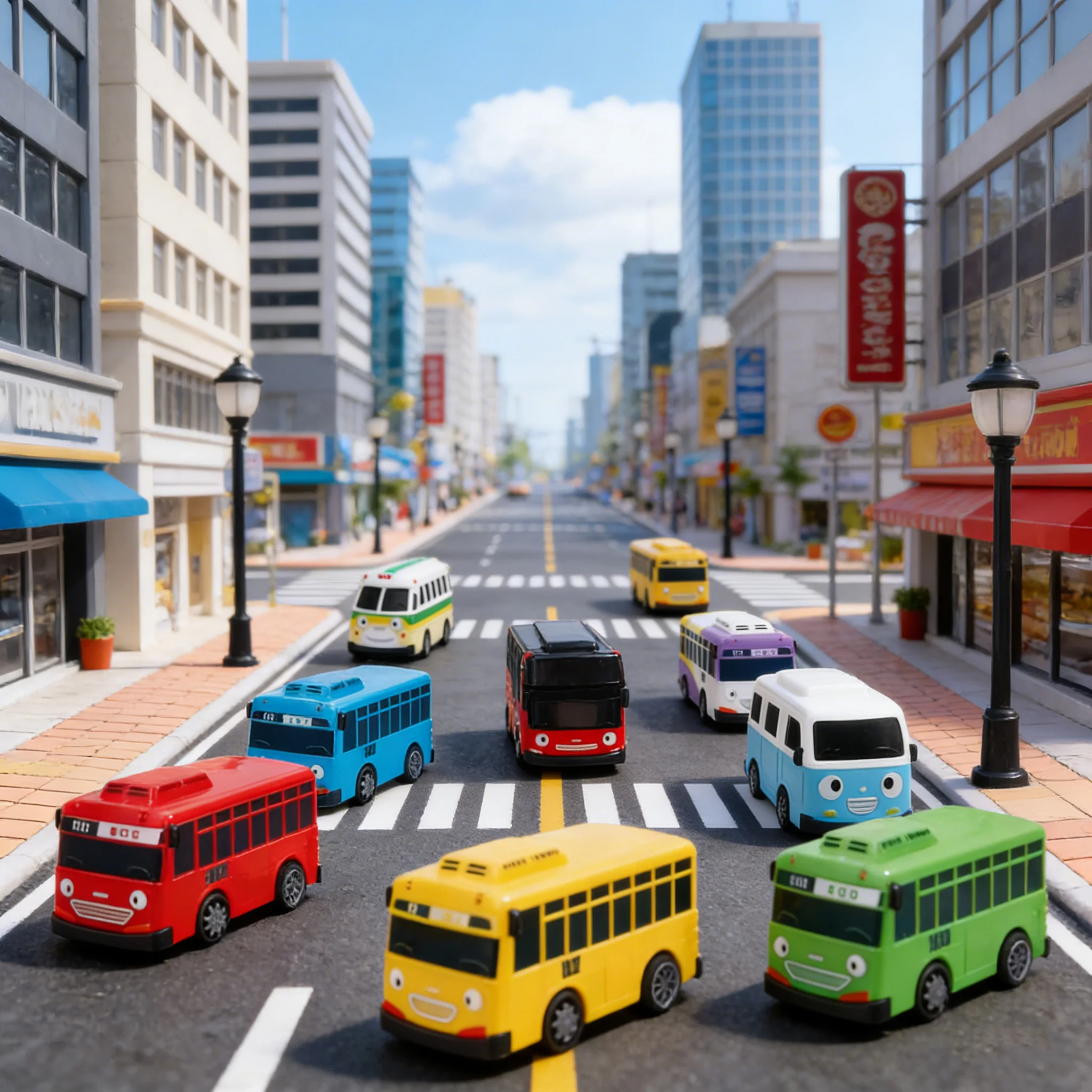 

Новый набор игрушечных мини-автобусов Tayo: Открывающиеся двери, функция скольжения и откатывания назад, для детей, подарок на Новый год 2026