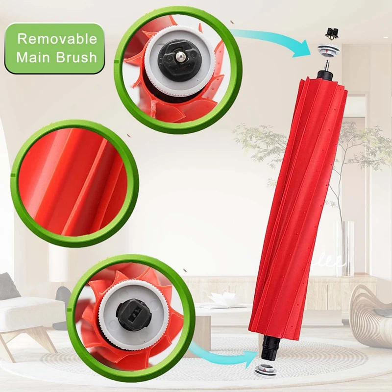 SANQ-Kit de accesorios para Roborock S7 T7S, accesorio HEPA de filtro, cepillo principal de goma desmontable/cepillo lateral, paño de mopa, bolsas para polvo