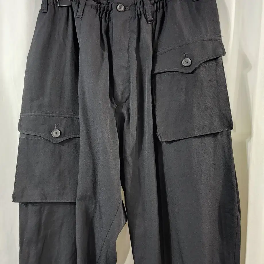 

ТОП-ЯМАМОТО ® Мужские узкие брюки с несколькими карманами в стиле спецодежды, черные свободные повседневные брюки с талией на шнурке