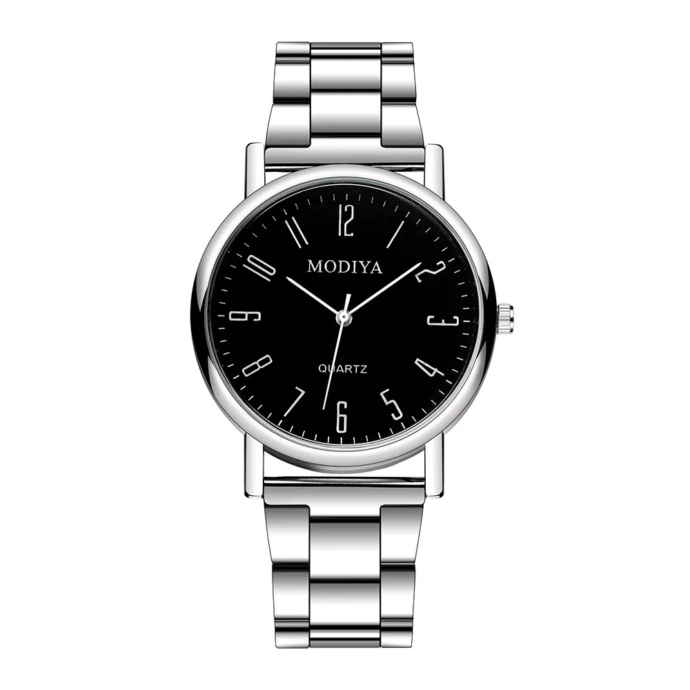 Homens Minimalista Aço Banda Quartz Watch, Presente Criativo, Minimalista