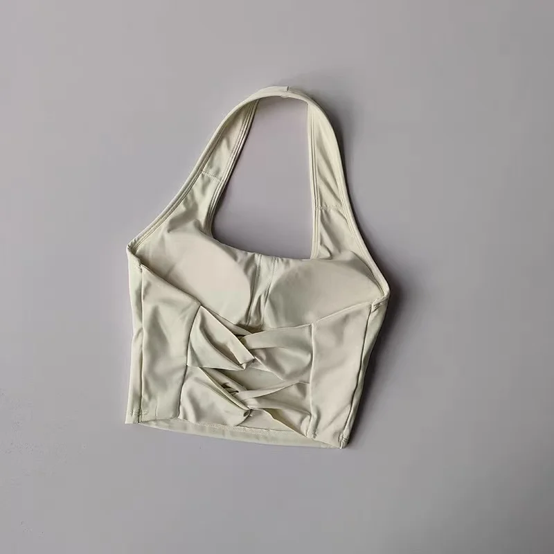 Sexy Neckholder-Sporttop für Damen, stoßfest, für Laufen, mit schönem Rückendesign, professioneller Pilates-Trainings-BH, Fitness-Yoga-Unterwäsche-Anzug – Detail 21