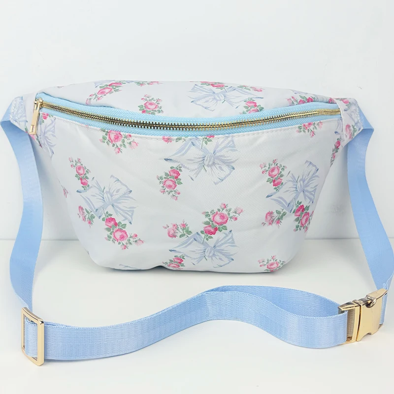 Nylon waterproof bow fanny  waist bag, chest bag, crossbody bag, outdoor sports storage bag, daughter mother parent-child style