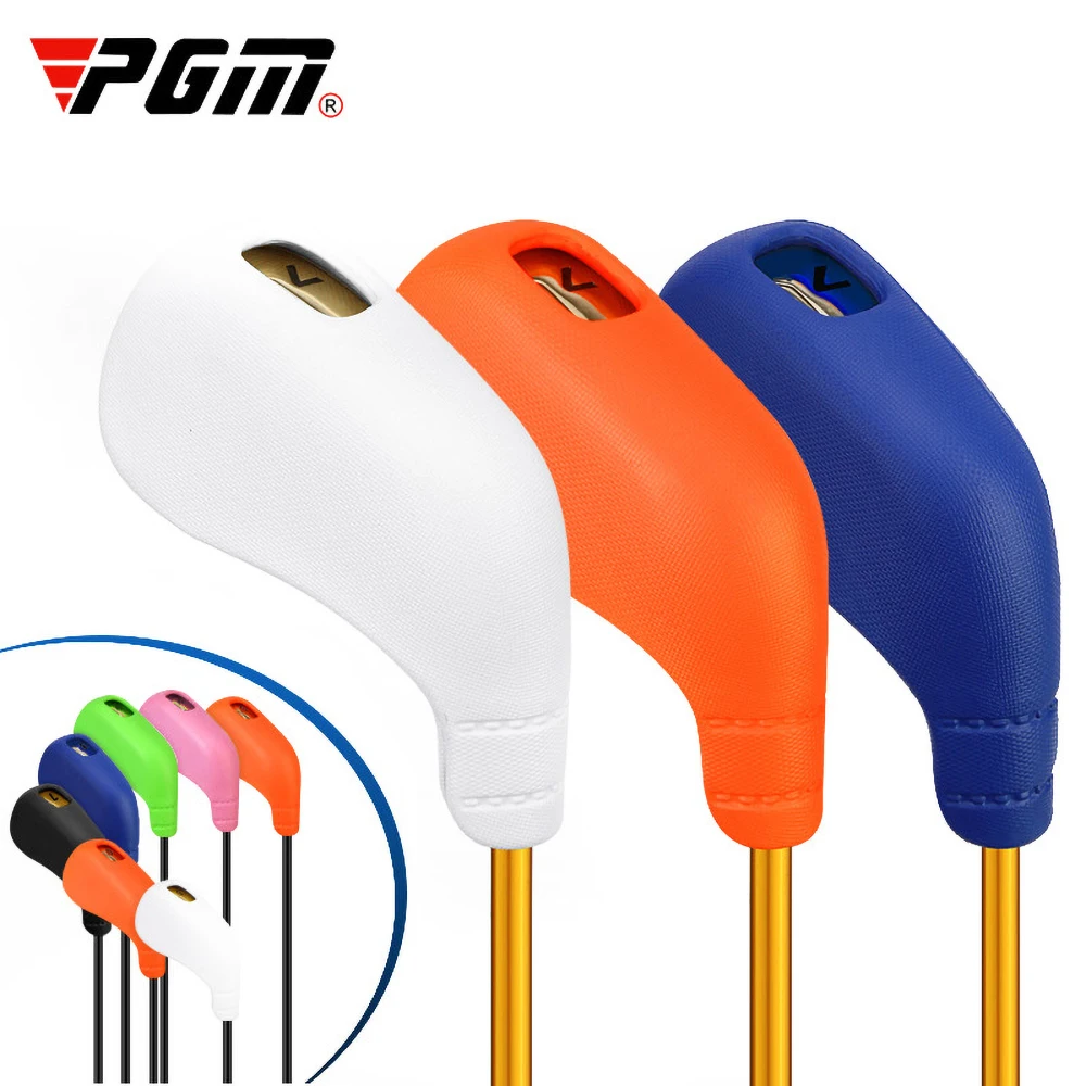 1pcs/8pcs PGM Golf Club Head Cover Soft Durable Golf Club Protective Cover PU Leather Waterproof 6 Colors