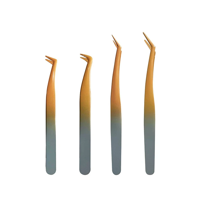 1 Pcs Eyelash Tweezers Eyelash Extension Supplies Tool Gradient Eyelash Extension Tweezers Stainless Steel 3D Precise Clip
