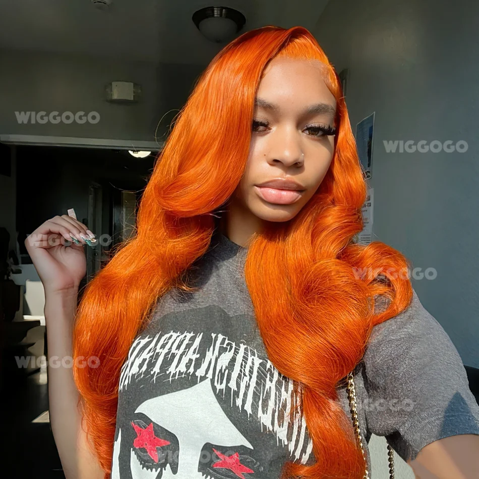 

13X4 Объемная волна Рыжий парик из 100% человеческих волос Парики спереди 13X6 Hd Прозрачные кружевные фронтальные цветные парики Бразильские для женщин