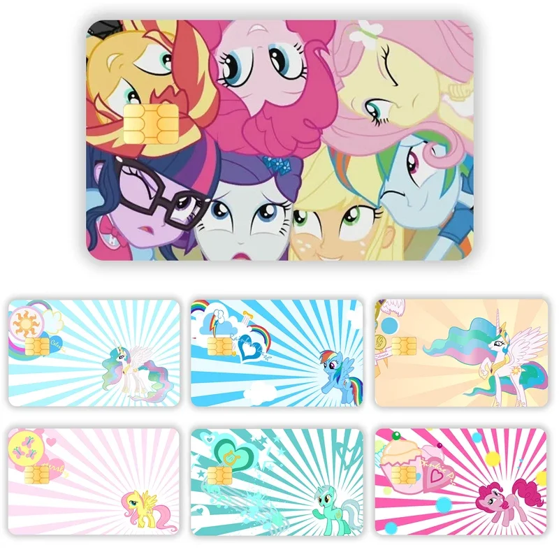 Kawaii Pony Pauli Baby Pvc Rainbow Pony Waterproof Anime Film Tape Skin for Credit Card Debit Card Sticker Decal