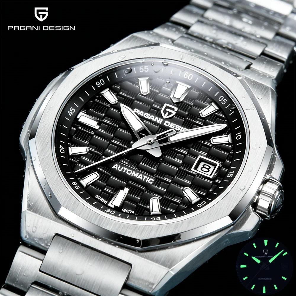 PAGANI DESIGN Top-Marke 40MM Herren Automatik-Mechanikuhr 100M Wasserdicht Luxus Saphirglas Herren Mechanische Uhr