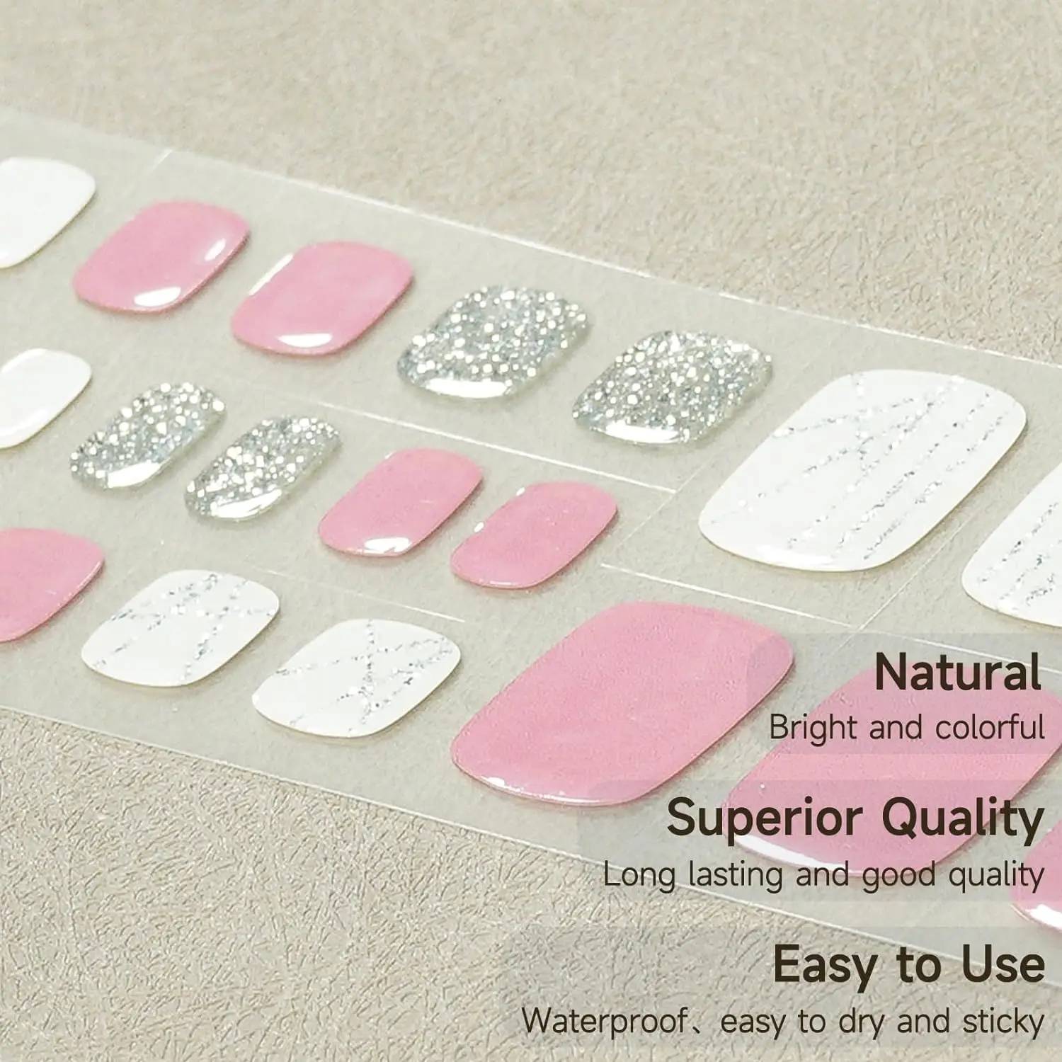 New Popular UV Semi Cured Gel Toenails Stickers Foot Strips Waterproof Polish Wraps Summer Adhesive Full Manicure Decor